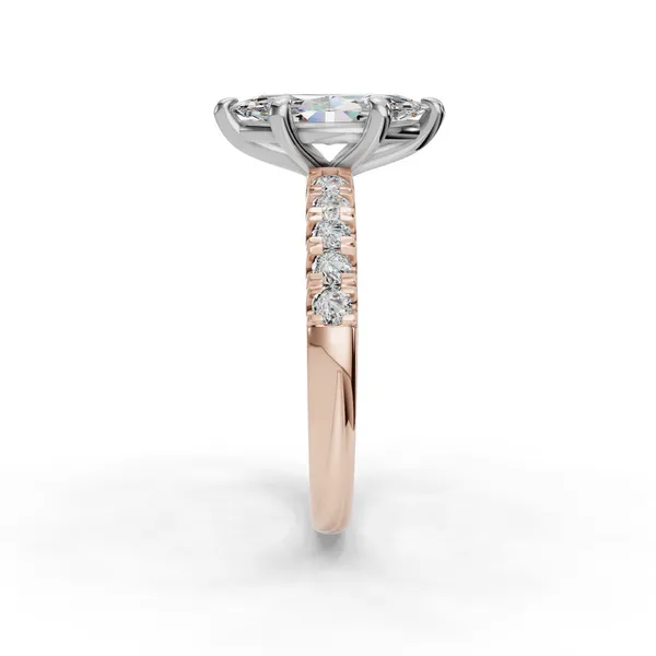 18K Rose Gold Marquise Engagement Ring Setting Image 3 SVS Fine Jewelry Oceanside, NY