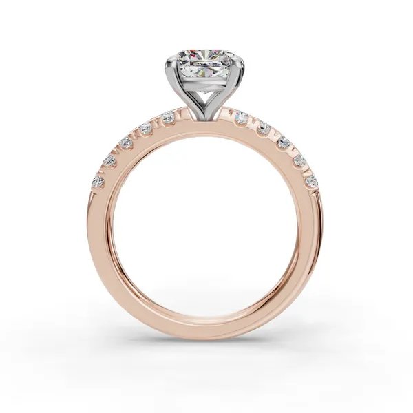 18K Rose Gold Cushion Engagement Ring Setting Image 2 SVS Fine Jewelry Oceanside, NY