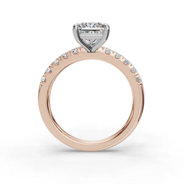 18K Rose Gold Princess Engagement Ring Setting Image 2 SVS Fine Jewelry Oceanside, NY