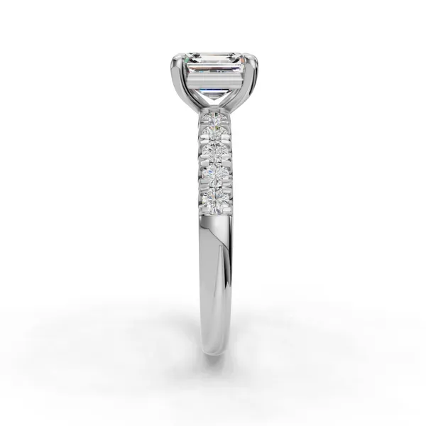 18K White Gold Asscher Engagement Ring Setting Image 3 SVS Fine Jewelry Oceanside, NY