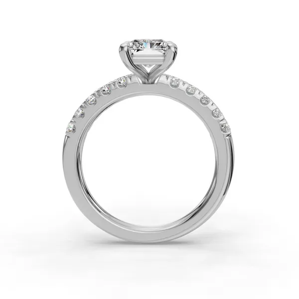 18K White Gold Radiant Engagement Ring Setting Image 2 SVS Fine Jewelry Oceanside, NY