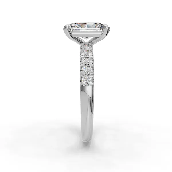 18K White Gold Radiant Engagement Ring Setting Image 3 SVS Fine Jewelry Oceanside, NY
