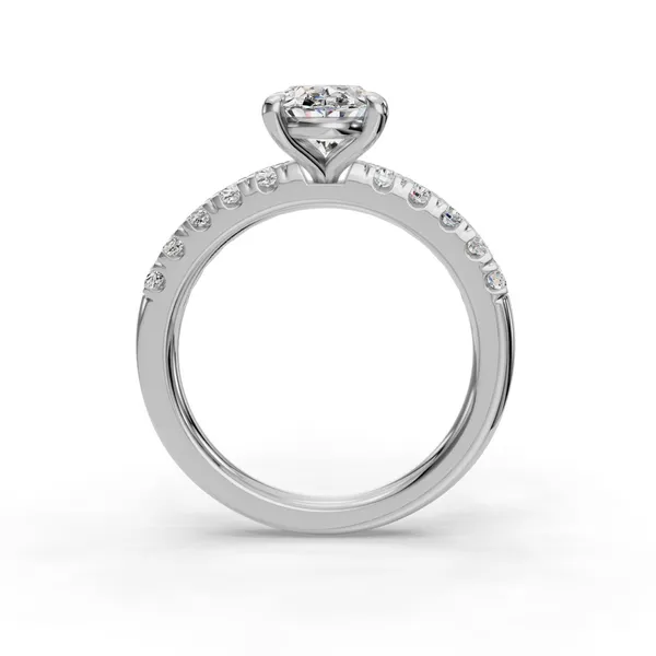 18K White Gold Oval Engagement Ring Setting Image 2 SVS Fine Jewelry Oceanside, NY