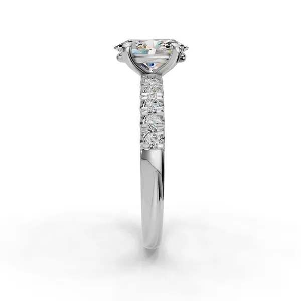 18K White Gold Oval Engagement Ring Setting Image 3 SVS Fine Jewelry Oceanside, NY