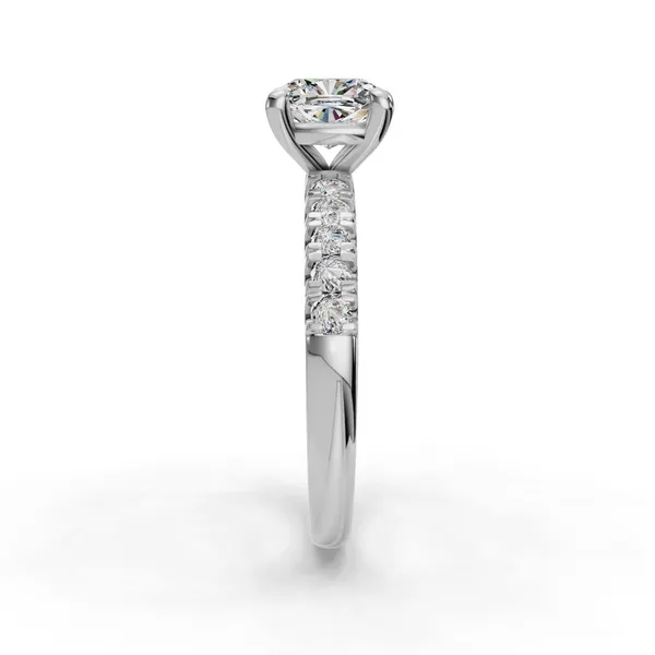 18K White Gold Cushion Engagement Ring Setting Image 3 SVS Fine Jewelry Oceanside, NY