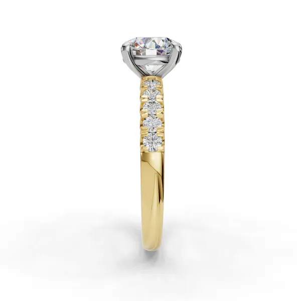18K Yellow Gold Round Engagement Ring Setting Image 3 SVS Fine Jewelry Oceanside, NY