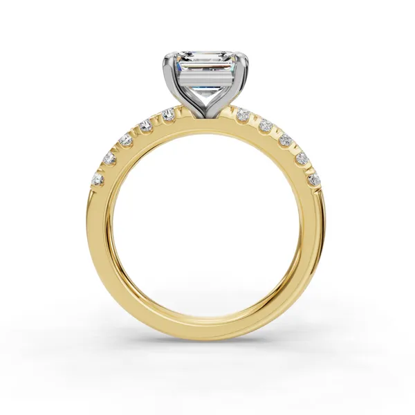 18K Yellow Gold Asscher Engagement Ring Setting Image 2 SVS Fine Jewelry Oceanside, NY