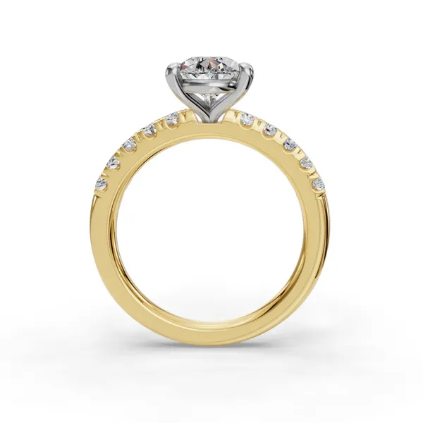 18K Yellow Gold Pear Engagement Ring Setting Image 2 SVS Fine Jewelry Oceanside, NY