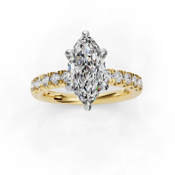 18K Yellow Gold Marquise Engagement Ring Setting Image 4 SVS Fine Jewelry Oceanside, NY