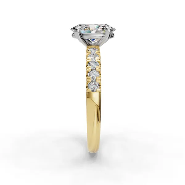 18K Yellow Gold Oval Engagement Ring Setting Image 3 SVS Fine Jewelry Oceanside, NY