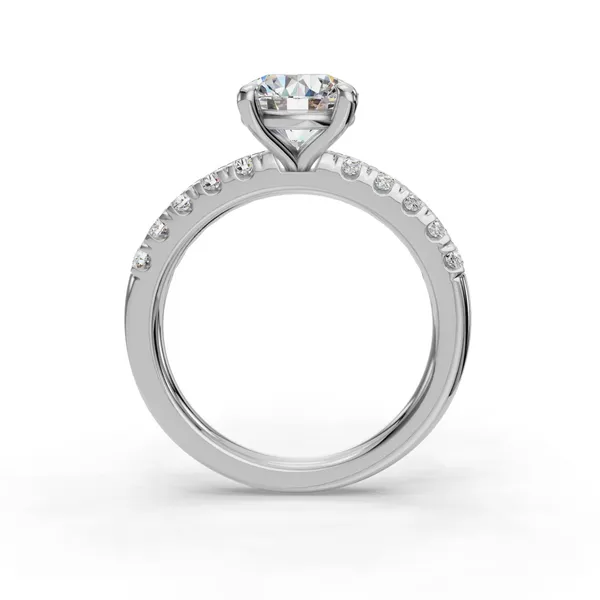 Platinum Round Engagement Ring Setting Image 2 SVS Fine Jewelry Oceanside, NY