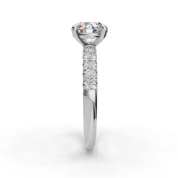Platinum Round Engagement Ring Setting Image 3 SVS Fine Jewelry Oceanside, NY