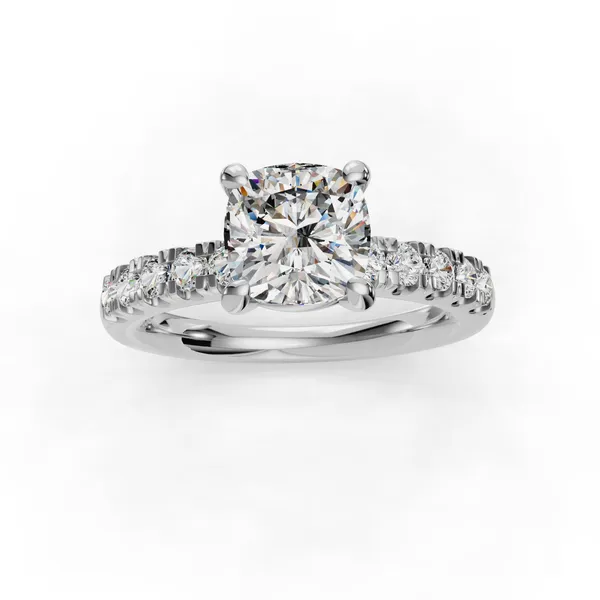 Platinum Cushion Engagement Ring Setting Image 4 SVS Fine Jewelry Oceanside, NY