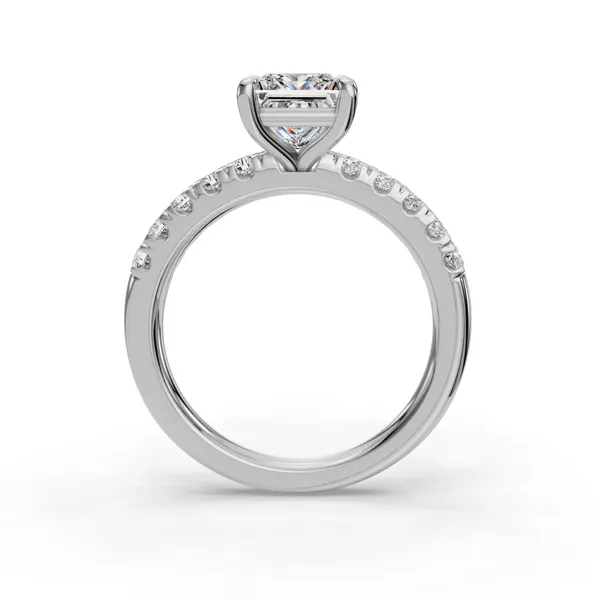 Platinum Princess Engagement Ring Setting Image 2 SVS Fine Jewelry Oceanside, NY