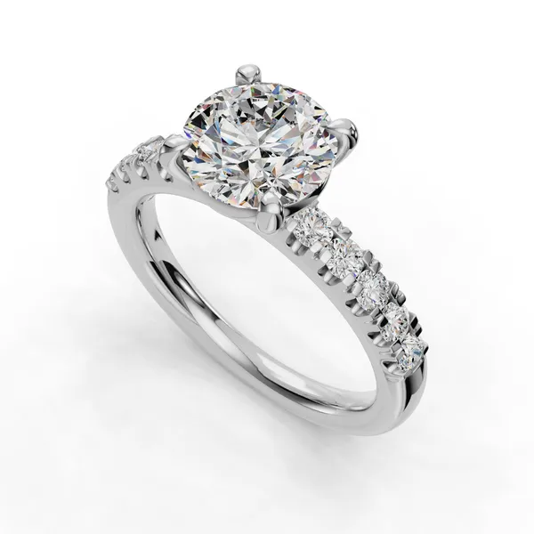 Platinum Round Engagement Ring Setting SVS Fine Jewelry Oceanside, NY