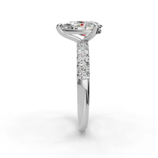 Platinum Pear Engagement Ring Setting Image 3 SVS Fine Jewelry Oceanside, NY