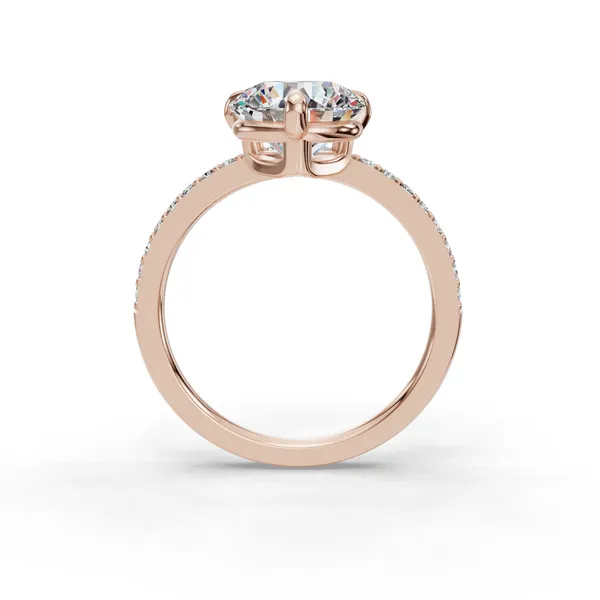 14K Rose Gold Round Engagement Ring Setting Image 2 SVS Fine Jewelry Oceanside, NY