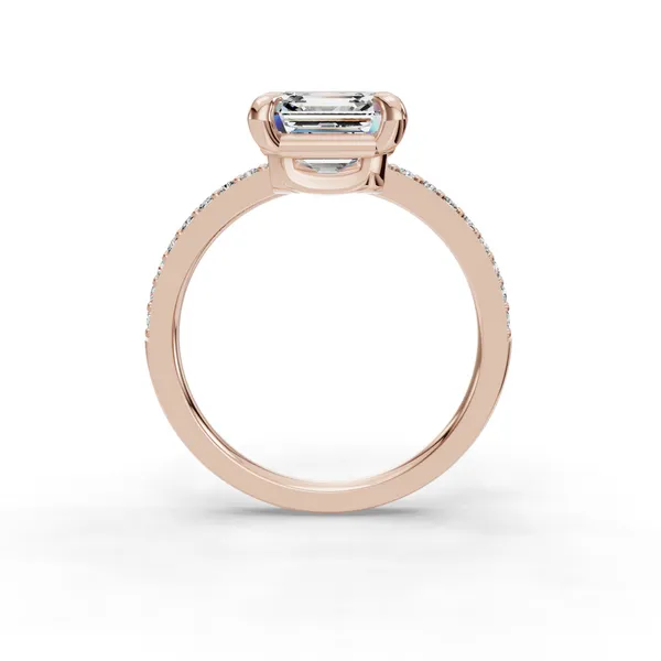 14K Rose Gold Asscher Engagement Ring Setting Image 2 SVS Fine Jewelry Oceanside, NY