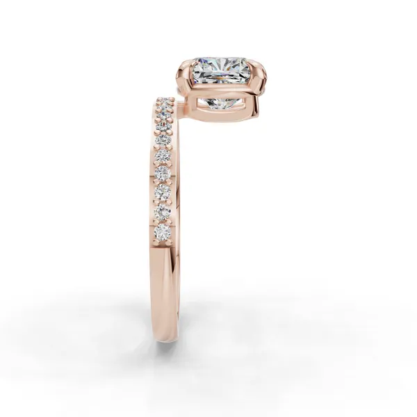 14K Rose Gold Cushion Engagement Ring Setting Image 3 SVS Fine Jewelry Oceanside, NY