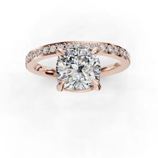 14K Rose Gold Cushion Engagement Ring Setting Image 4 SVS Fine Jewelry Oceanside, NY