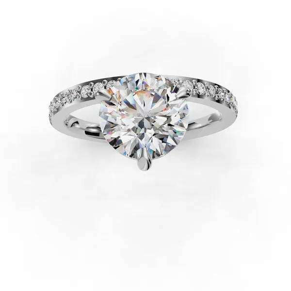 14K White Gold Round Engagement Ring Setting Image 4 SVS Fine Jewelry Oceanside, NY