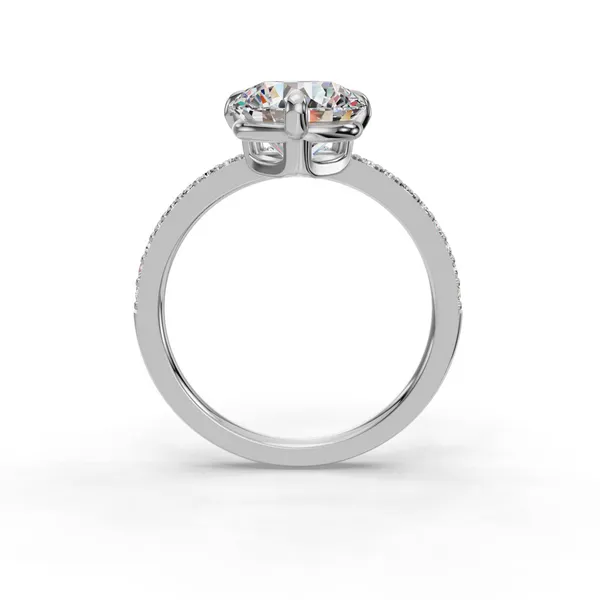 14K White Gold Round Engagement Ring Setting Image 2 SVS Fine Jewelry Oceanside, NY