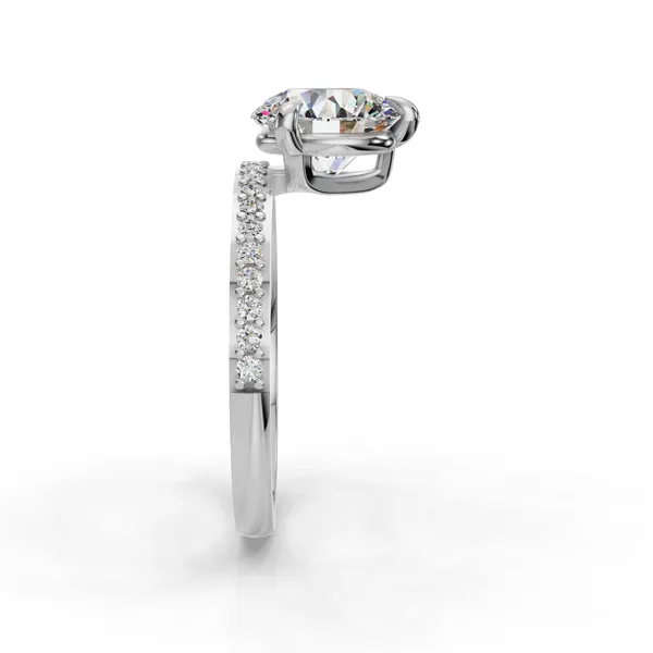 14K White Gold Round Engagement Ring Setting Image 3 SVS Fine Jewelry Oceanside, NY