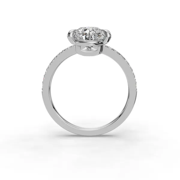 14K White Gold Pear Engagement Ring Setting Image 2 SVS Fine Jewelry Oceanside, NY