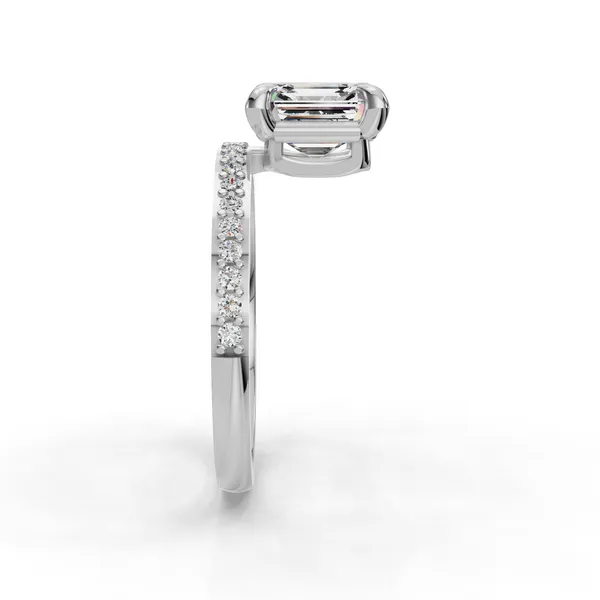 14K White Gold Asscher Engagement Ring Setting Image 3 SVS Fine Jewelry Oceanside, NY
