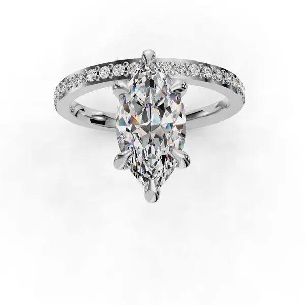 14K White Gold Marquise Engagement Ring Setting Image 4 SVS Fine Jewelry Oceanside, NY