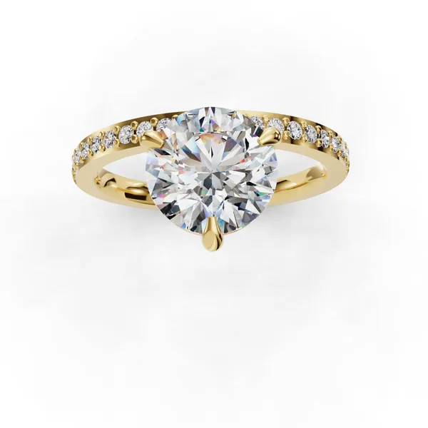 14K Yellow Gold Round Engagement Ring Setting Image 4 SVS Fine Jewelry Oceanside, NY