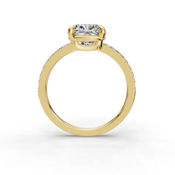 14K Yellow Gold Cushion Engagement Ring Setting Image 2 SVS Fine Jewelry Oceanside, NY