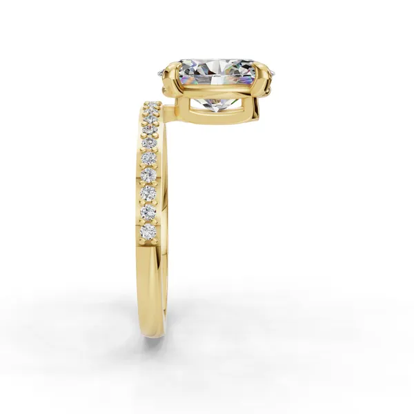 14K Yellow Gold Oval Engagement Ring Setting Image 3 SVS Fine Jewelry Oceanside, NY