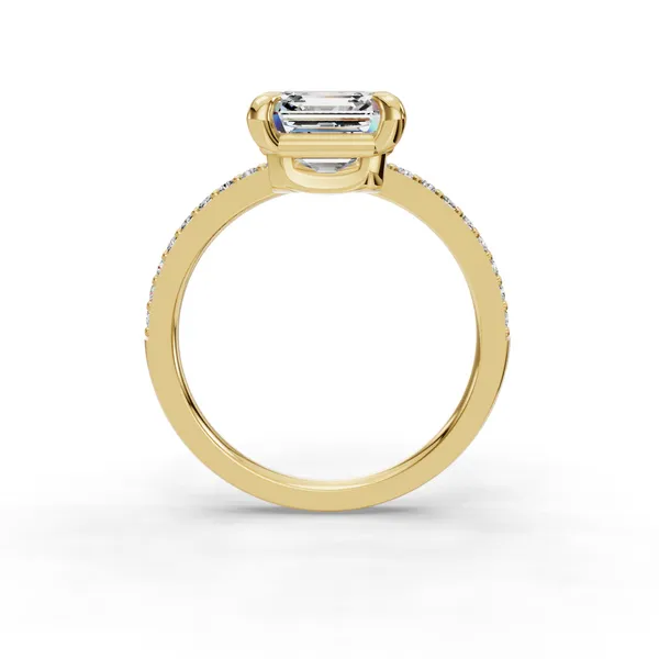 14K Yellow Gold Asscher Engagement Ring Setting Image 2 SVS Fine Jewelry Oceanside, NY