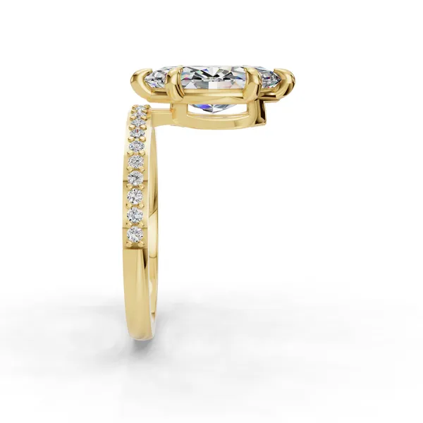 14K Yellow Gold Marquise Engagement Ring Setting Image 3 SVS Fine Jewelry Oceanside, NY