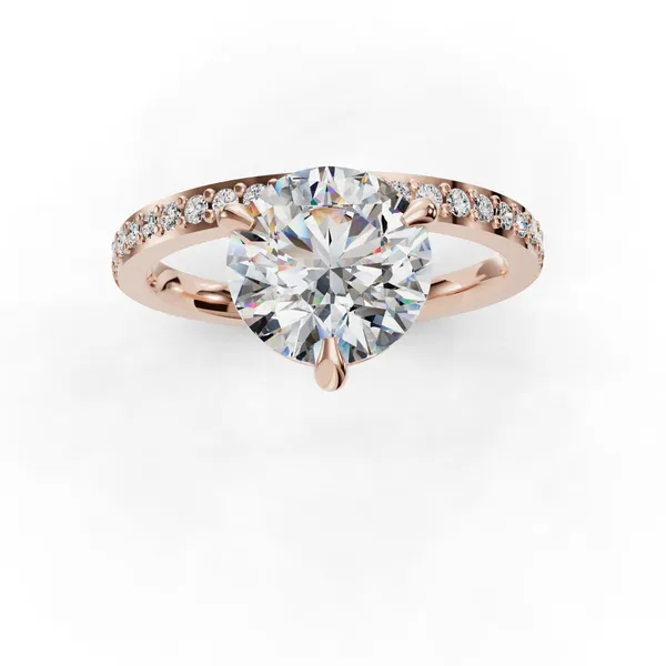 18K Rose Gold Round Engagement Ring Setting Image 4 SVS Fine Jewelry Oceanside, NY