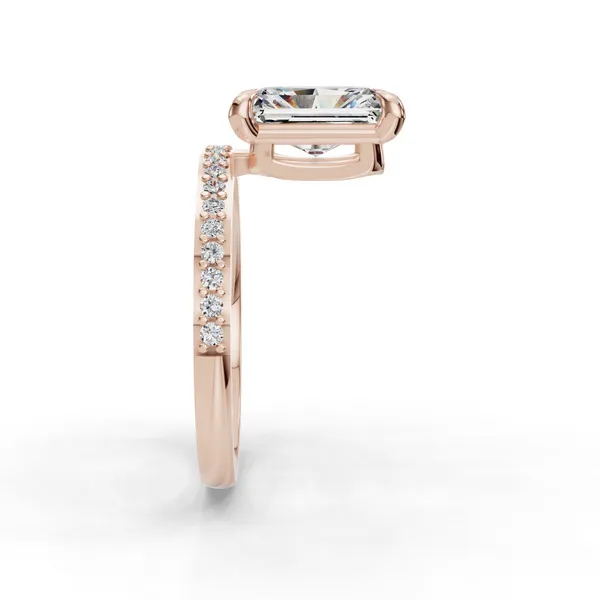 18K Rose Gold Radiant Engagement Ring Setting Image 3 SVS Fine Jewelry Oceanside, NY