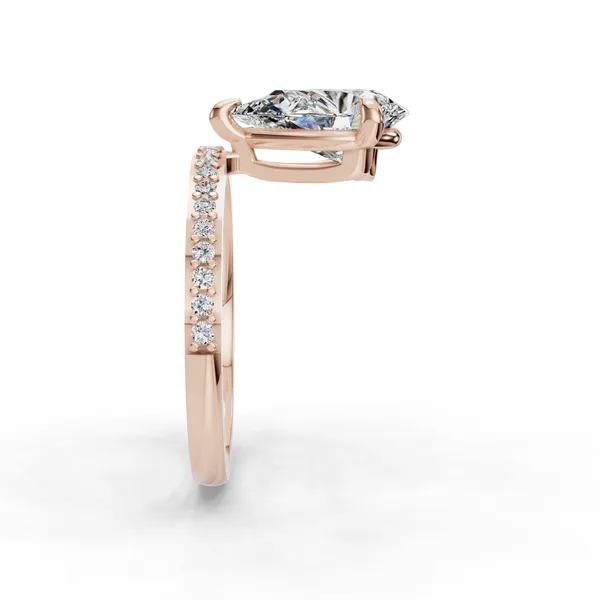 18K Rose Gold Pear Engagement Ring Setting Image 3 SVS Fine Jewelry Oceanside, NY