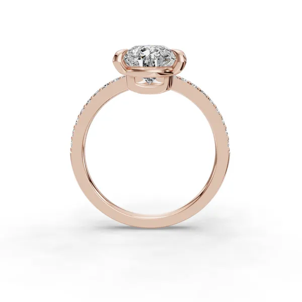 18K Rose Gold Pear Engagement Ring Setting Image 2 SVS Fine Jewelry Oceanside, NY