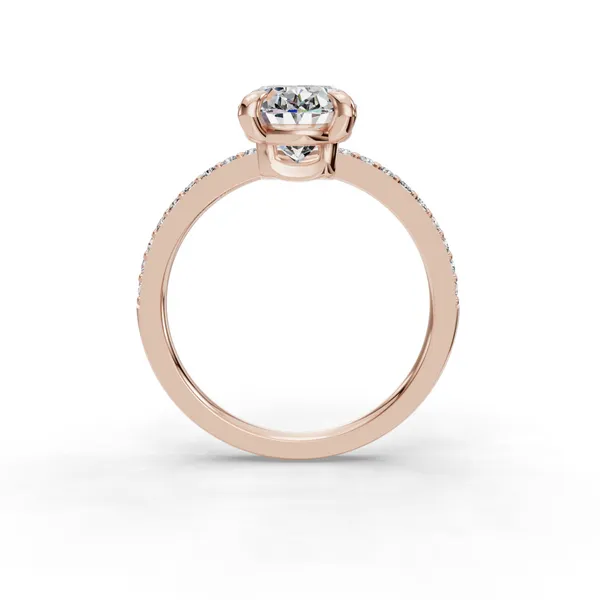 18K Rose Gold Oval Engagement Ring Setting Image 2 SVS Fine Jewelry Oceanside, NY