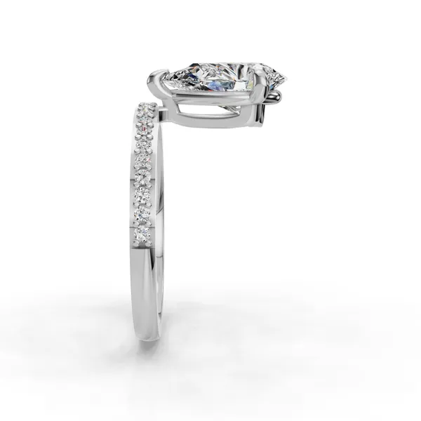 18K White Gold Pear Engagement Ring Setting Image 3 SVS Fine Jewelry Oceanside, NY