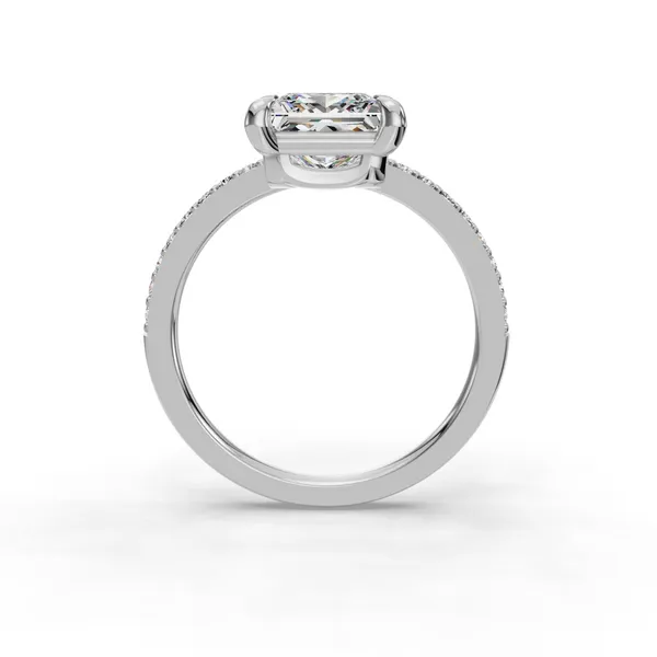 18K White Gold Princess Engagement Ring Setting Image 2 SVS Fine Jewelry Oceanside, NY