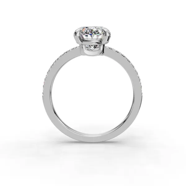 18K White Gold Oval Engagement Ring Setting Image 2 SVS Fine Jewelry Oceanside, NY