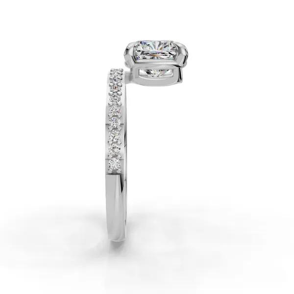 18K White Gold Cushion Engagement Ring Setting Image 3 SVS Fine Jewelry Oceanside, NY