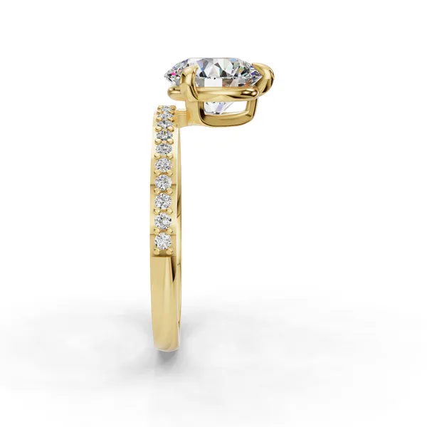 18K Yellow Gold Round Engagement Ring Setting Image 3 SVS Fine Jewelry Oceanside, NY