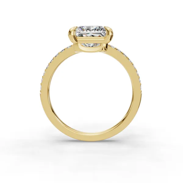 18K Yellow Gold Princess Engagement Ring Setting Image 2 SVS Fine Jewelry Oceanside, NY