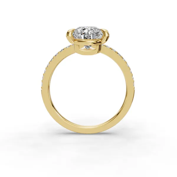 18K Yellow Gold Pear Engagement Ring Setting Image 2 SVS Fine Jewelry Oceanside, NY