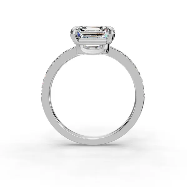 Platinum Asscher Engagement Ring Setting Image 2 SVS Fine Jewelry Oceanside, NY