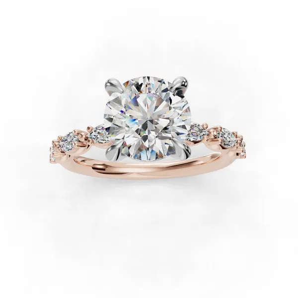 14K Rose Gold Round Engagement Ring Setting Image 4 SVS Fine Jewelry Oceanside, NY