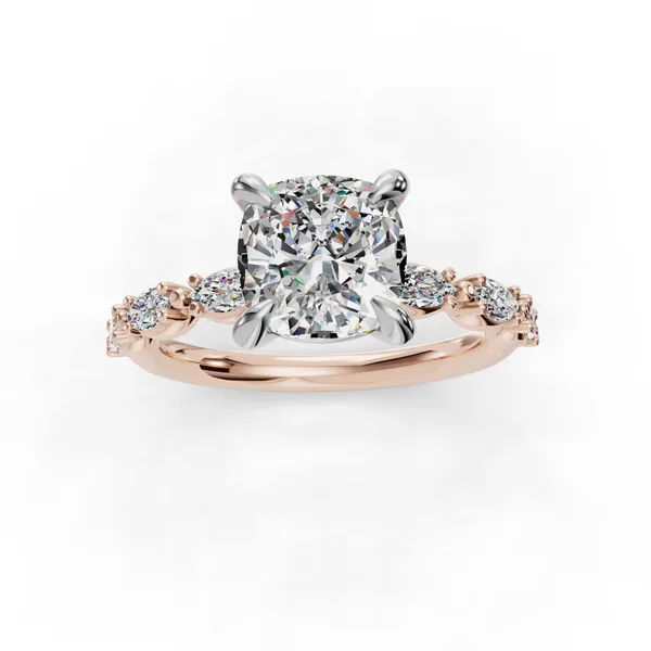 14K Rose Gold Cushion Engagement Ring Setting Image 4 SVS Fine Jewelry Oceanside, NY